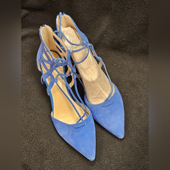 Marc Fisher blue suede kitten heels - Picture 2 of 6